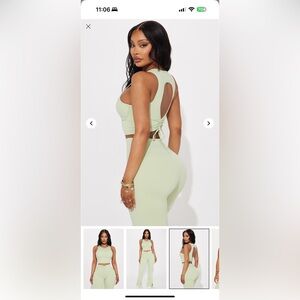 Fashion Nova Green Pilates Crop Top